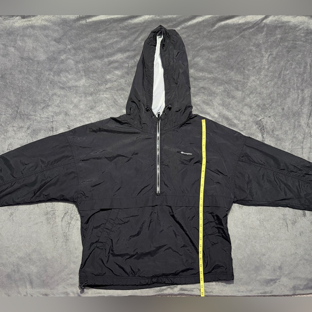Champion Men's Windbreaker Nylon Jacket SIZE LARGE Black